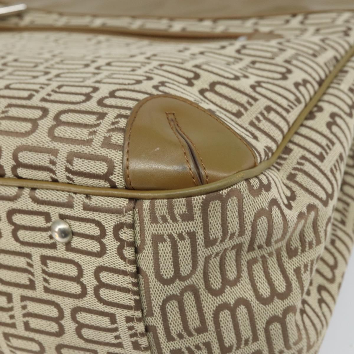 BALENCIAGA Hand Bag Canvas Beige Silver Auth 149812