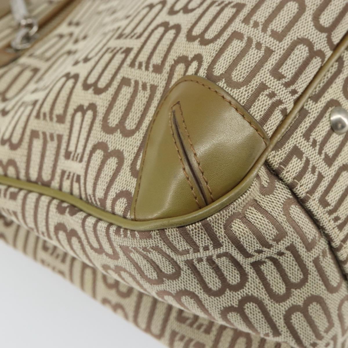 BALENCIAGA Hand Bag Canvas Beige Silver Auth 149812