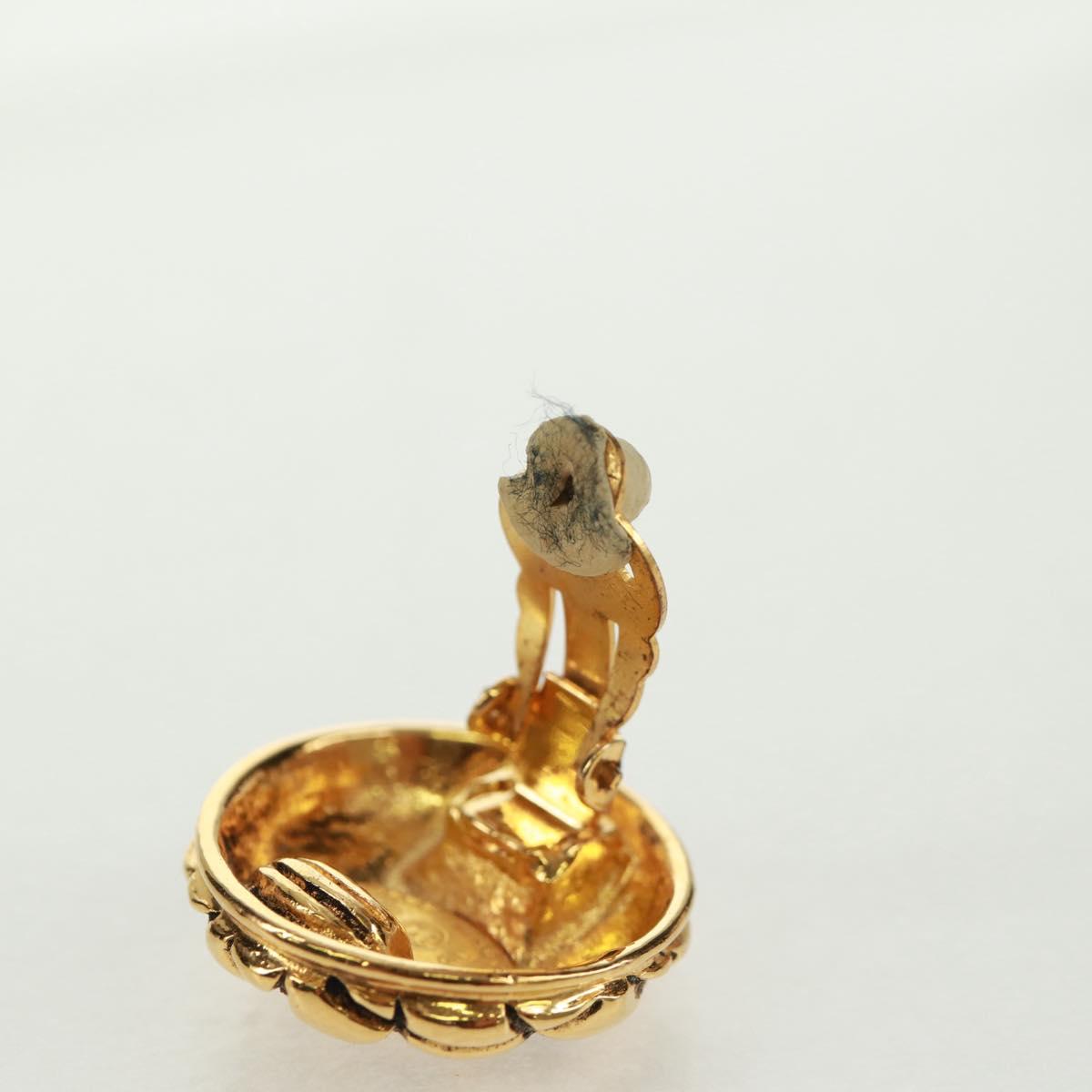 CHANEL Matelasse COCO Mark Earring metal Gold CC Auth 149817V
