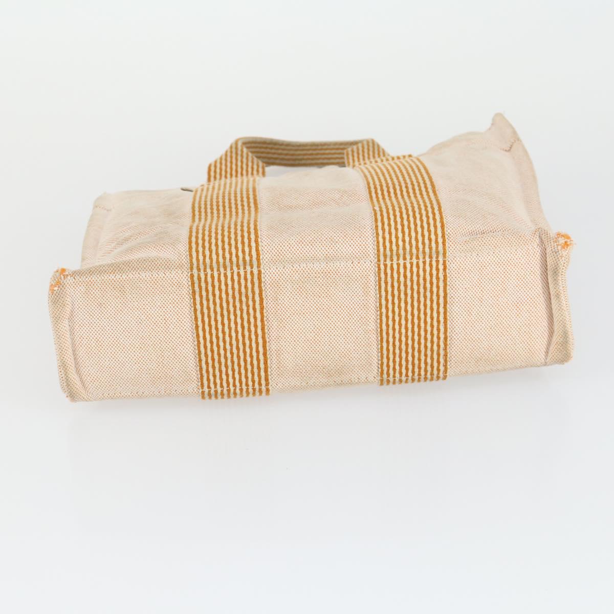 HERMES Fourre Tout Hand Bag Canvas 4 Set Gray Beige Auth 149837