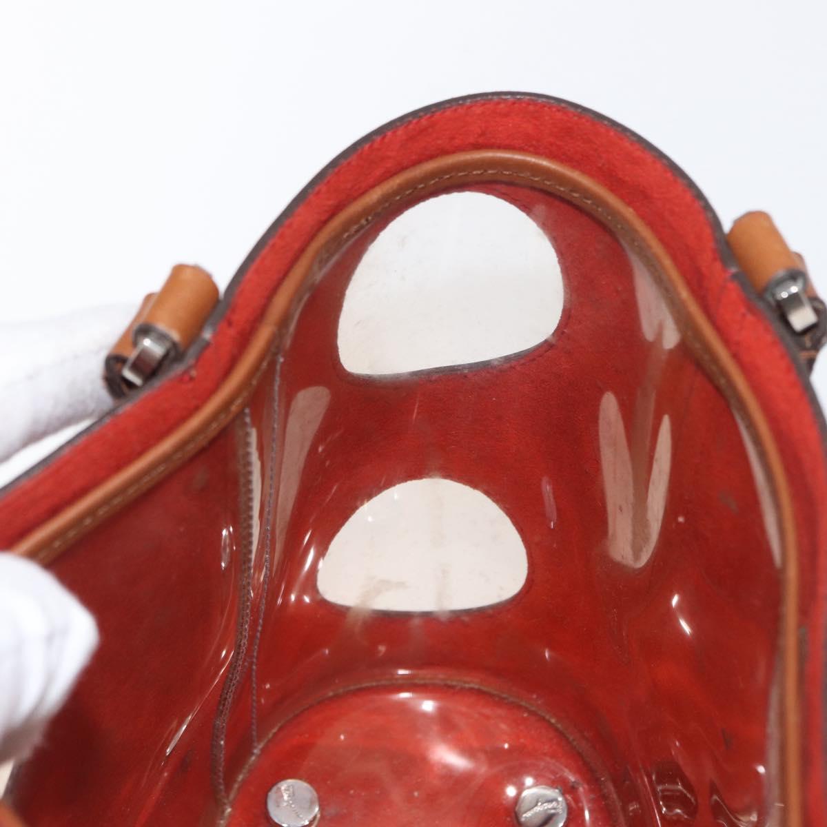 Salvatore Ferragamo Hand Bag Leather Red Silver Auth 149839