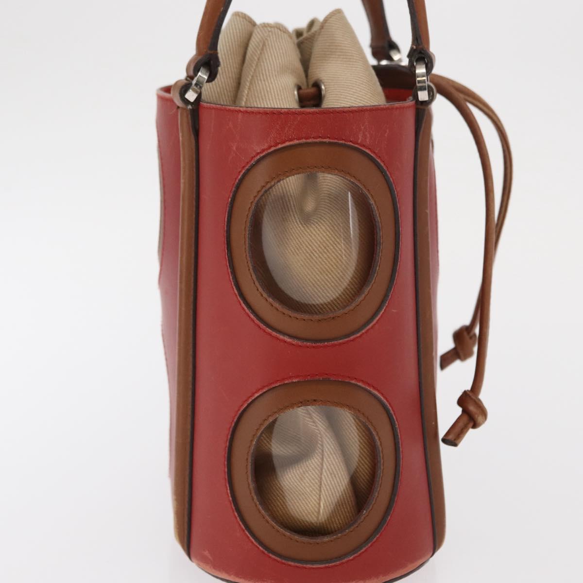 Salvatore Ferragamo Hand Bag Leather Red Silver Auth 149839