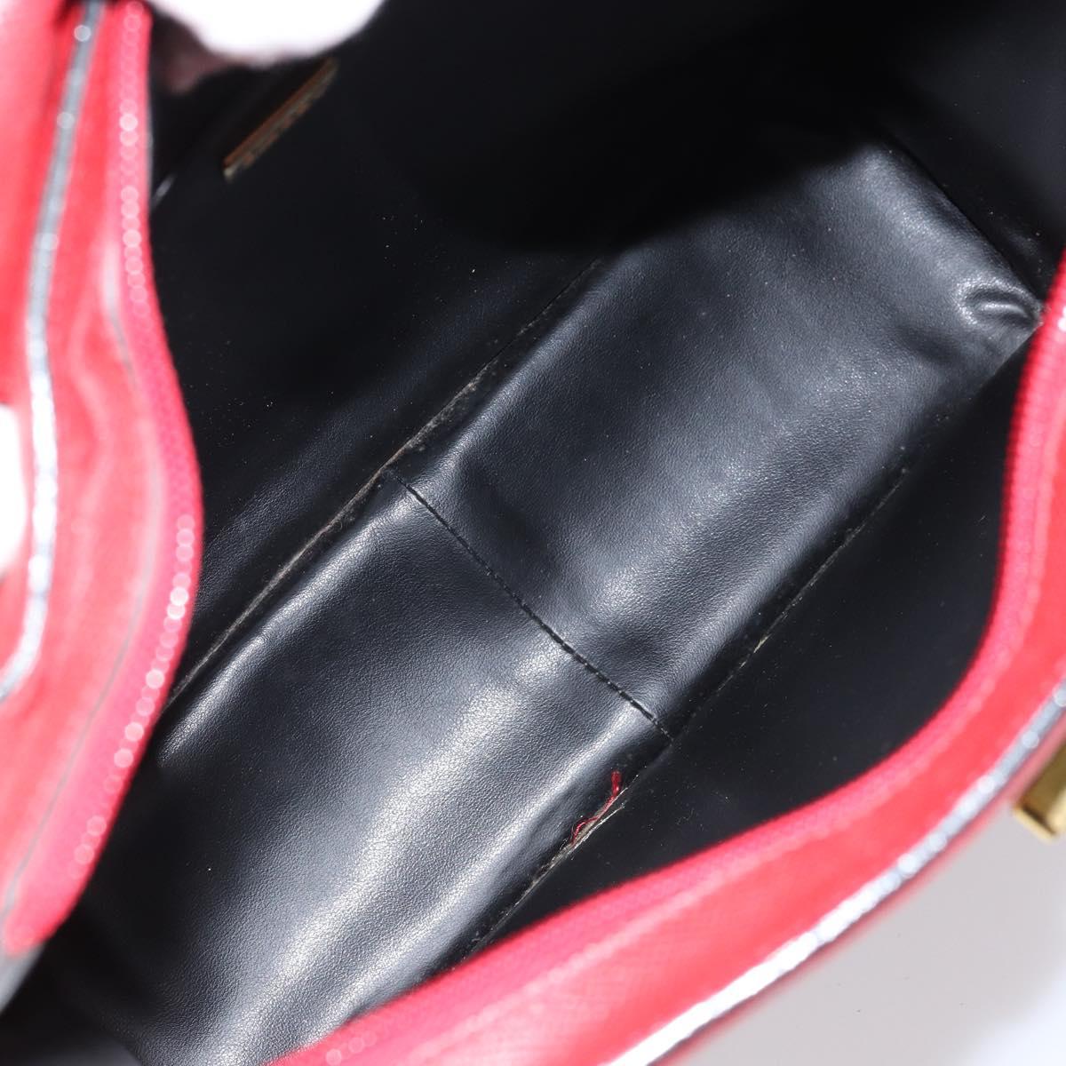 BALLY Shoulder Bag Leather Red Gold Auth 149841