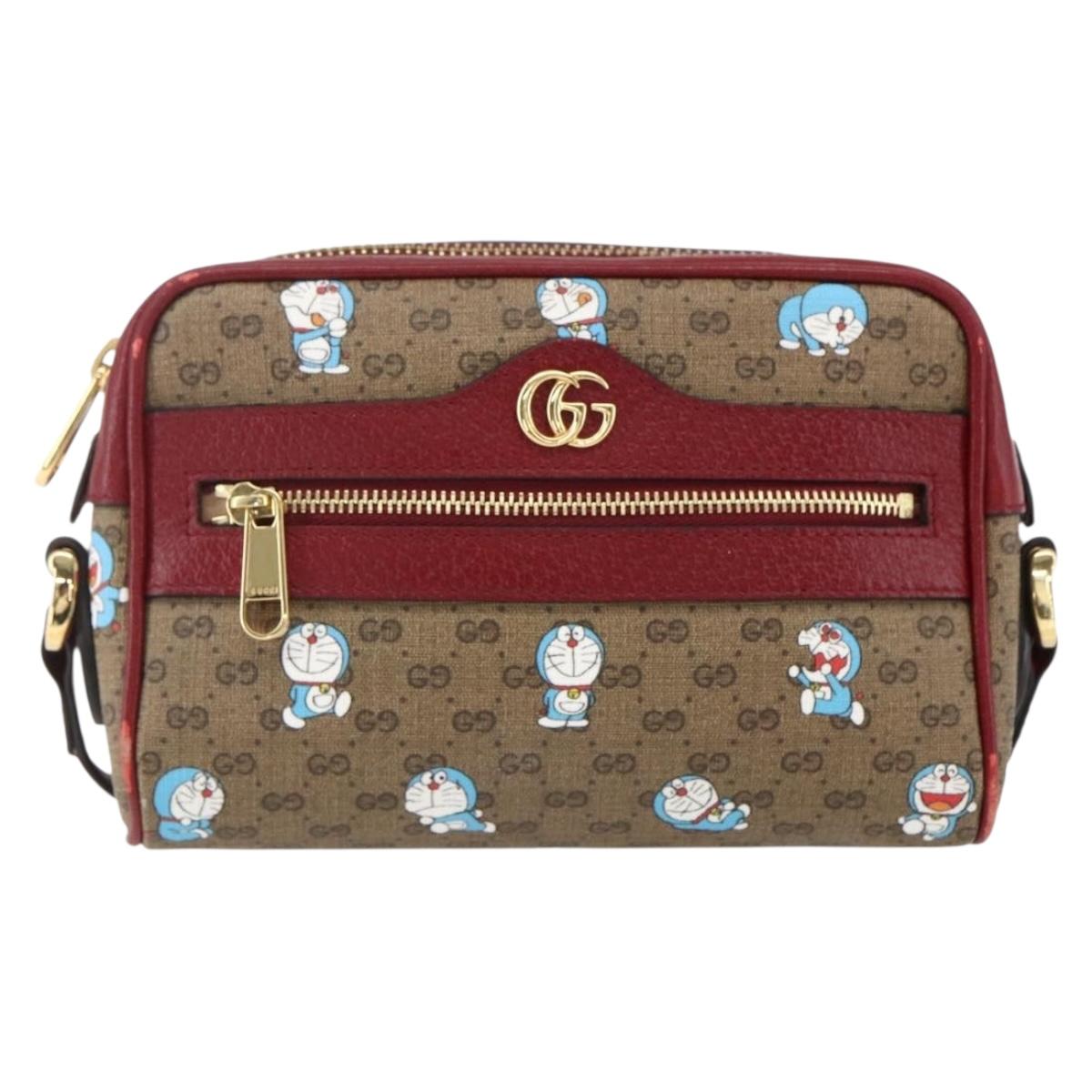 GUCCI GUCCI × Doraemon Micro GG Supreme Bag PVC Beige 647784 Auth 149860SM