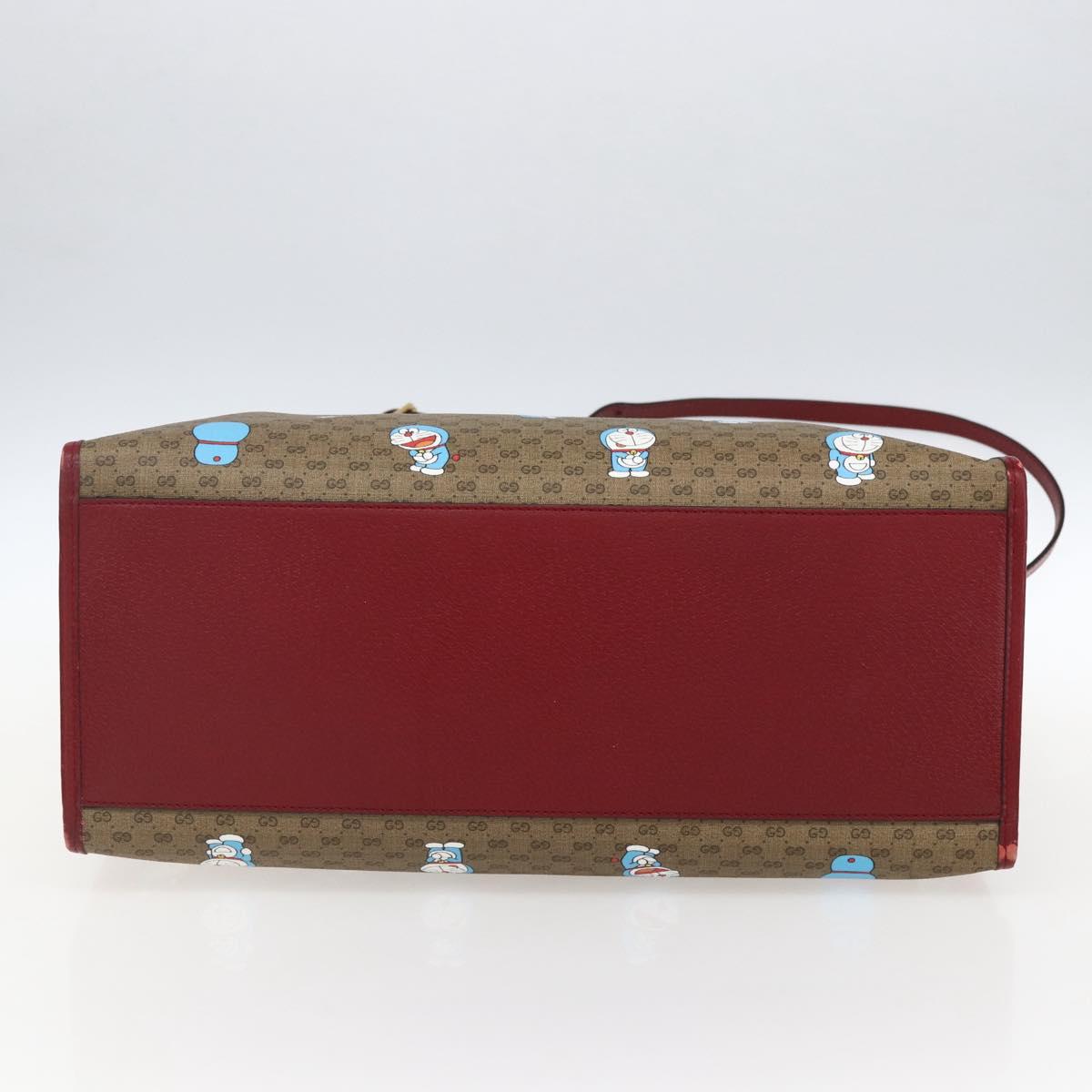 GUCCI GUCCI Ã Doraemon Micro GG Supreme Bag PVC 2way Beige 653952 Auth 149861SM