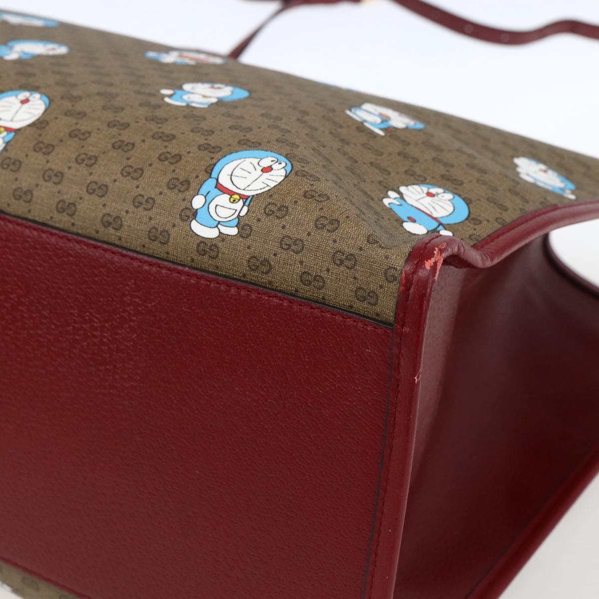 GUCCI GUCCI Ã Doraemon Micro GG Supreme Bag PVC 2way Beige 653952 Auth 149861SM