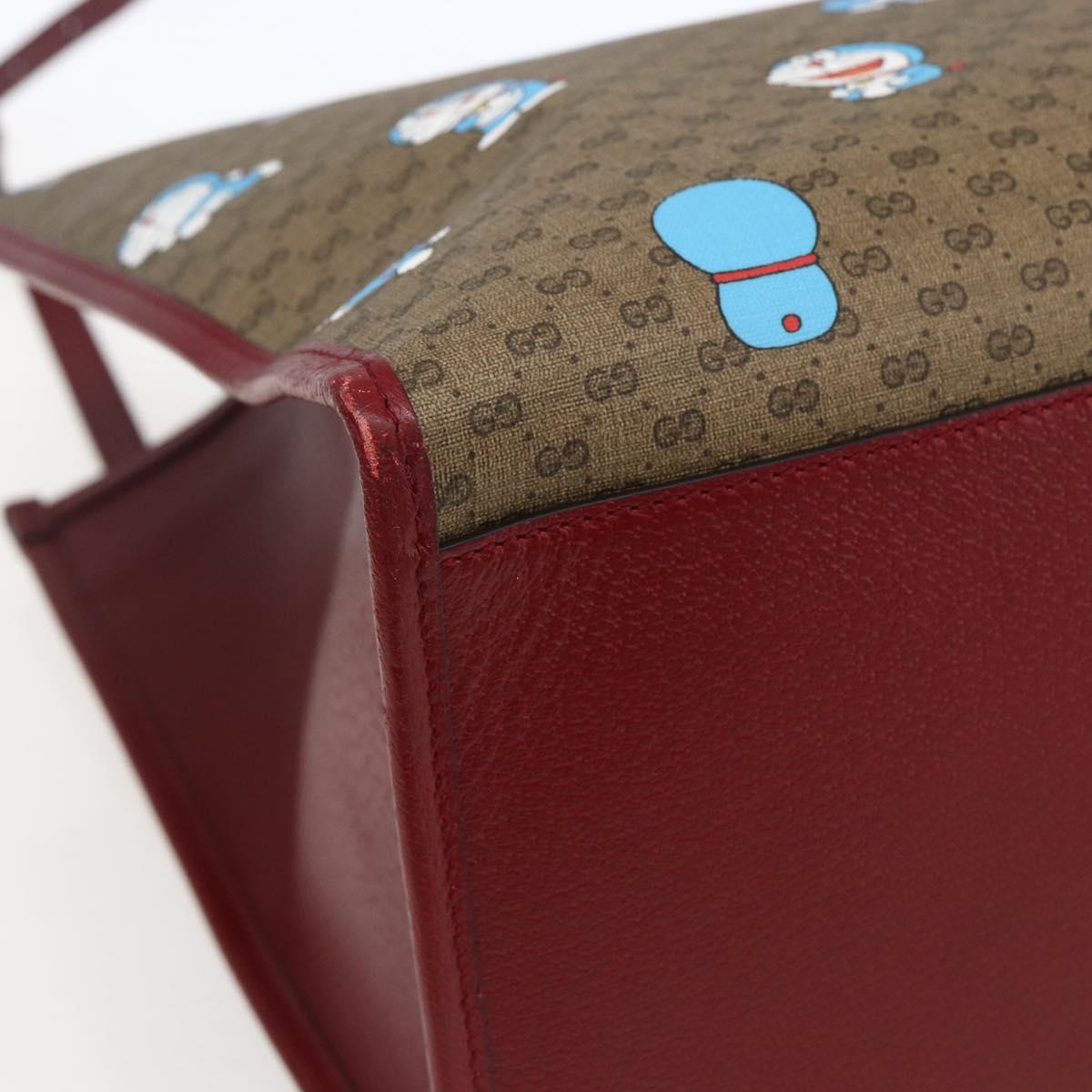 GUCCI GUCCI Ã Doraemon Micro GG Supreme Bag PVC 2way Beige 653952 Auth 149861SM