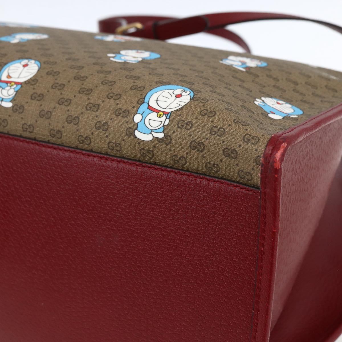 GUCCI GUCCI Ã Doraemon Micro GG Supreme Bag PVC 2way Beige 653952 Auth 149861SM