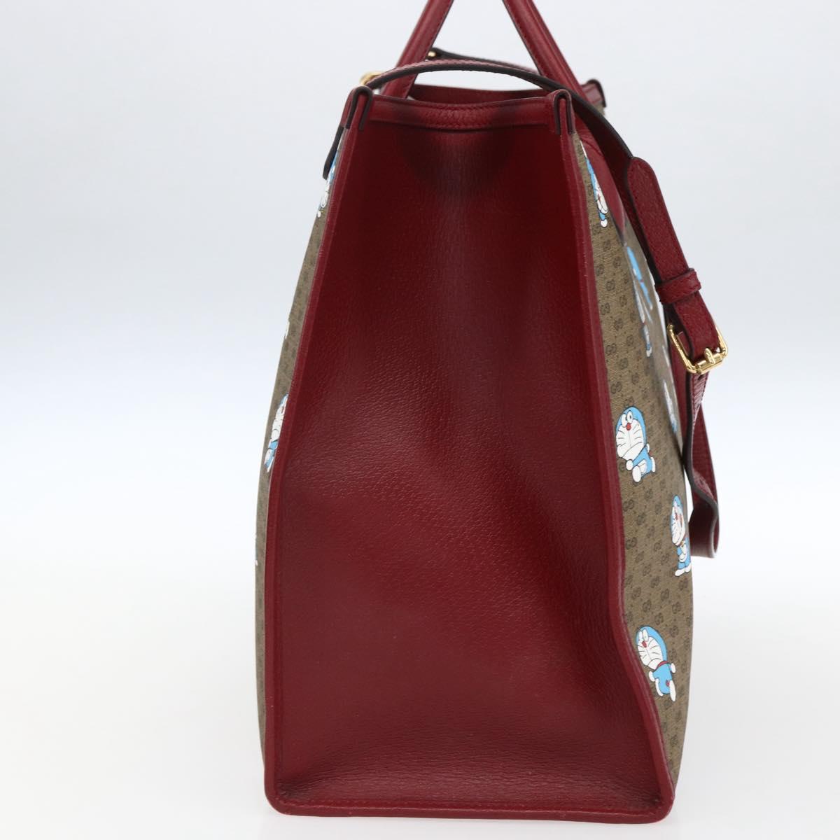 GUCCI GUCCI Ã Doraemon Micro GG Supreme Bag PVC 2way Beige 653952 Auth 149861SM