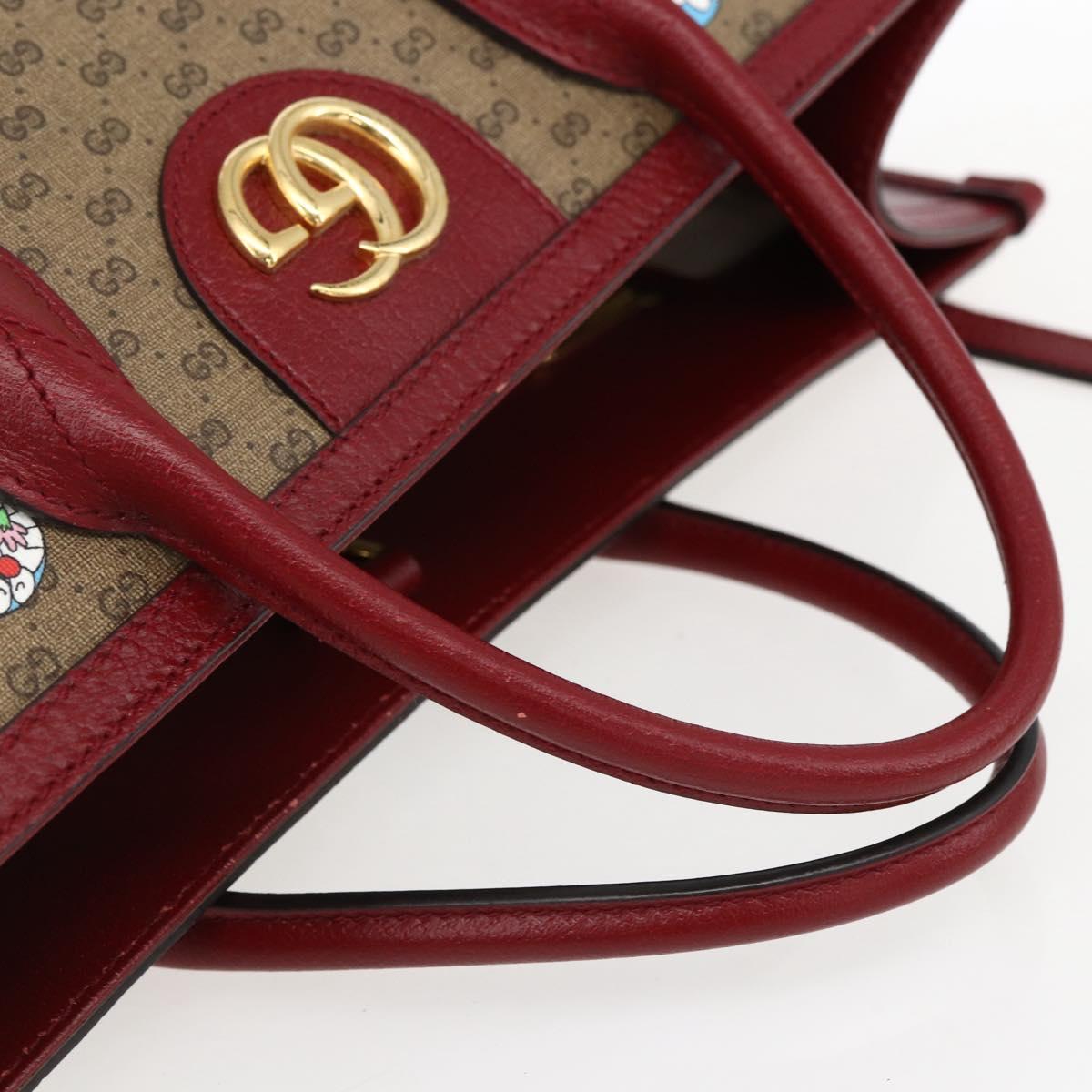 GUCCI GUCCI Ã Doraemon Micro GG Supreme Bag PVC 2way Beige 653952 Auth 149861SM