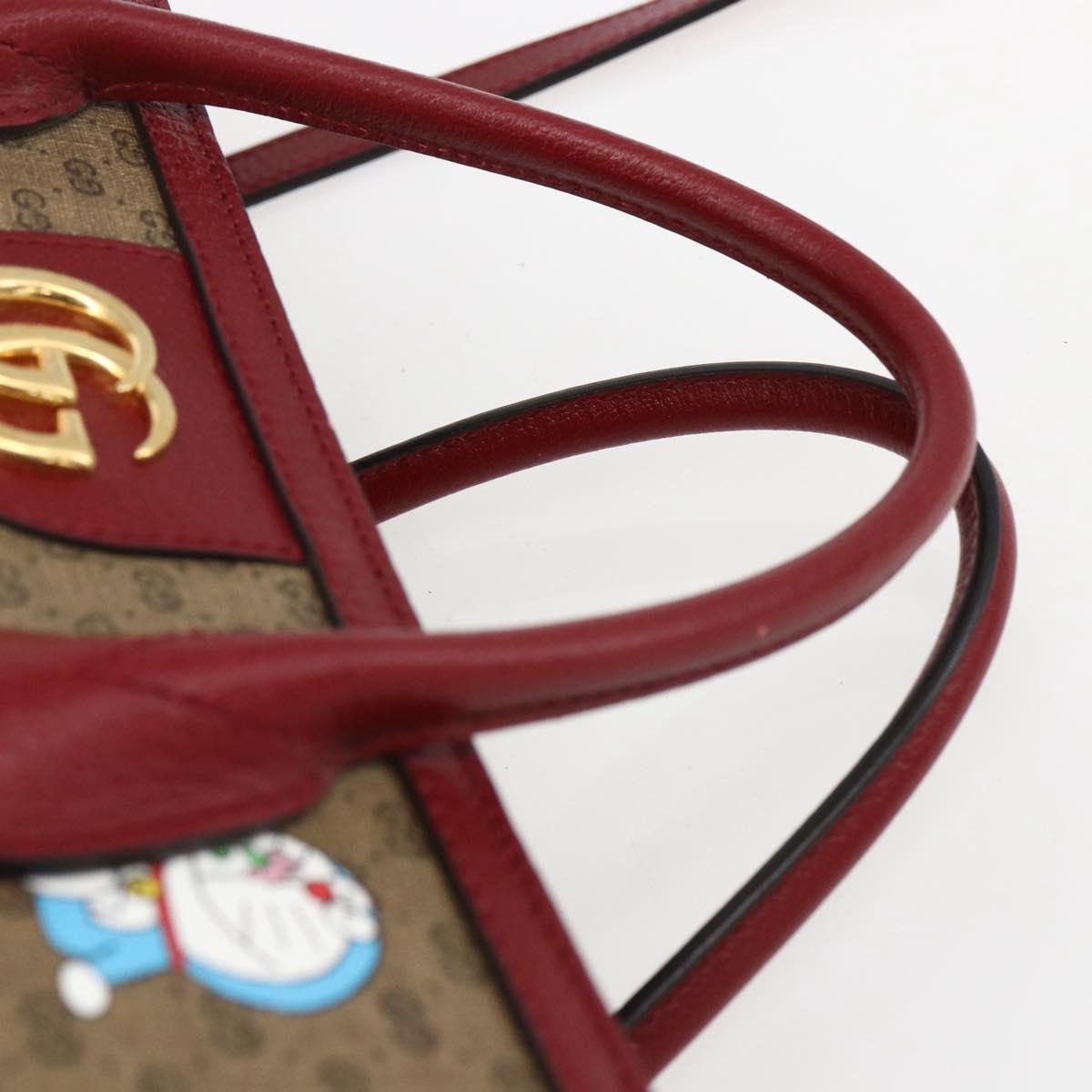 GUCCI GUCCI Ã Doraemon Micro GG Supreme Bag PVC 2way Beige 653952 Auth 149861SM