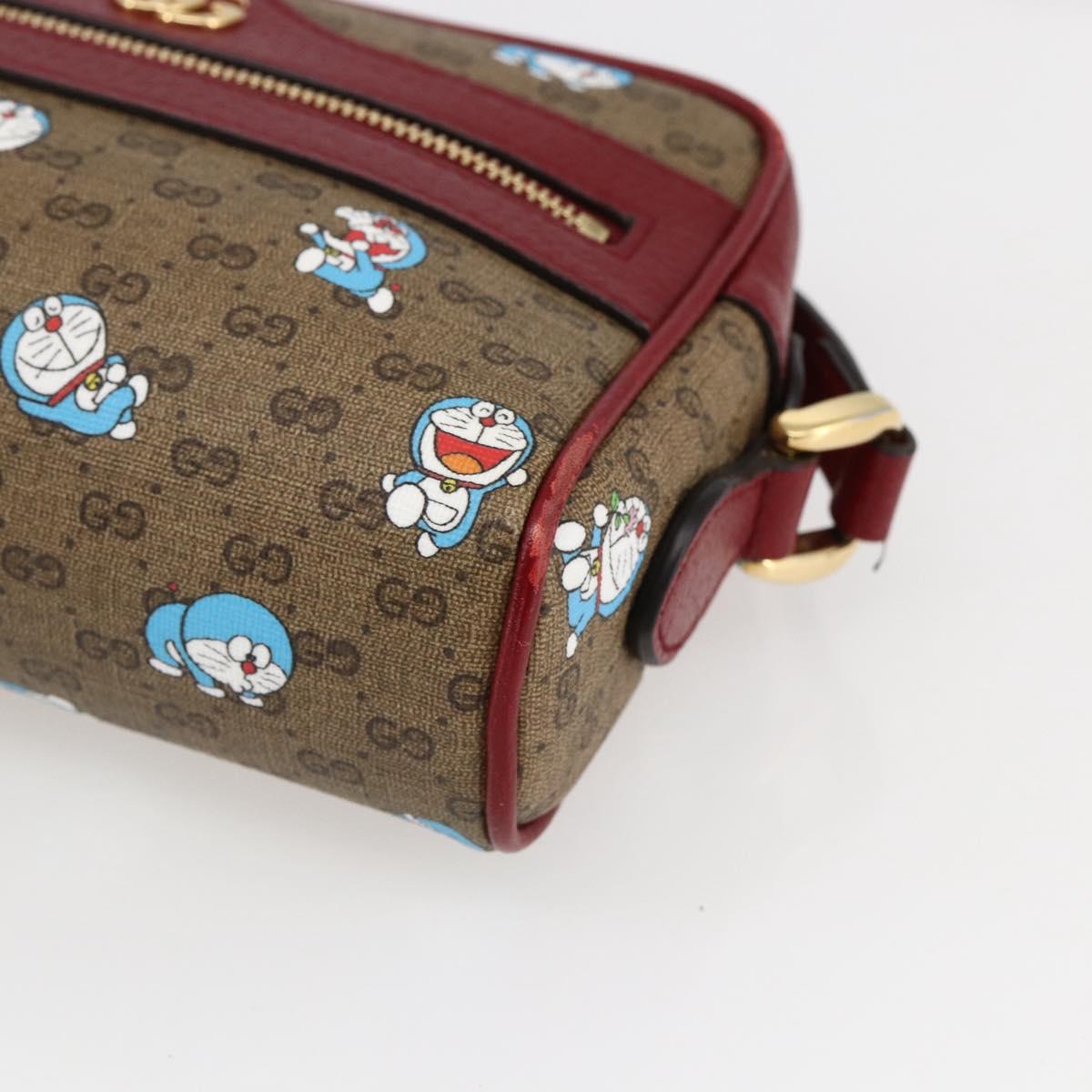 GUCCI GUCCI Ã Doraemon Micro GG Supreme Bag PVC Beige Gold 647784 Auth 149862SM