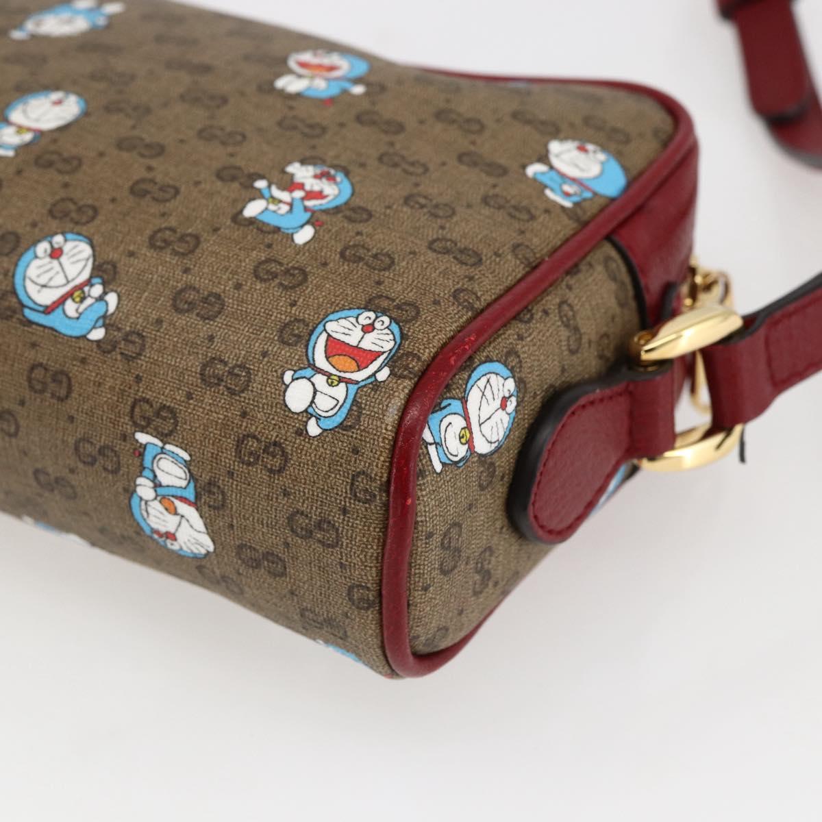 GUCCI GUCCI Ã Doraemon Micro GG Supreme Bag PVC Beige Gold 647784 Auth 149862SM