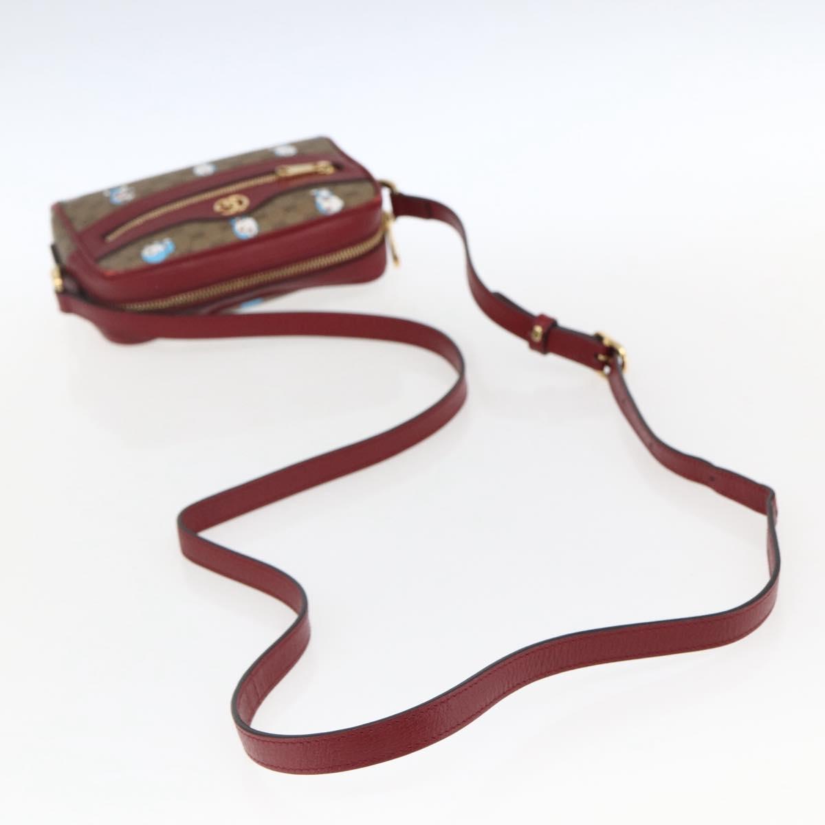 GUCCI GUCCI Ã Doraemon Micro GG Supreme Bag PVC Beige Gold 647784 Auth 149862SM