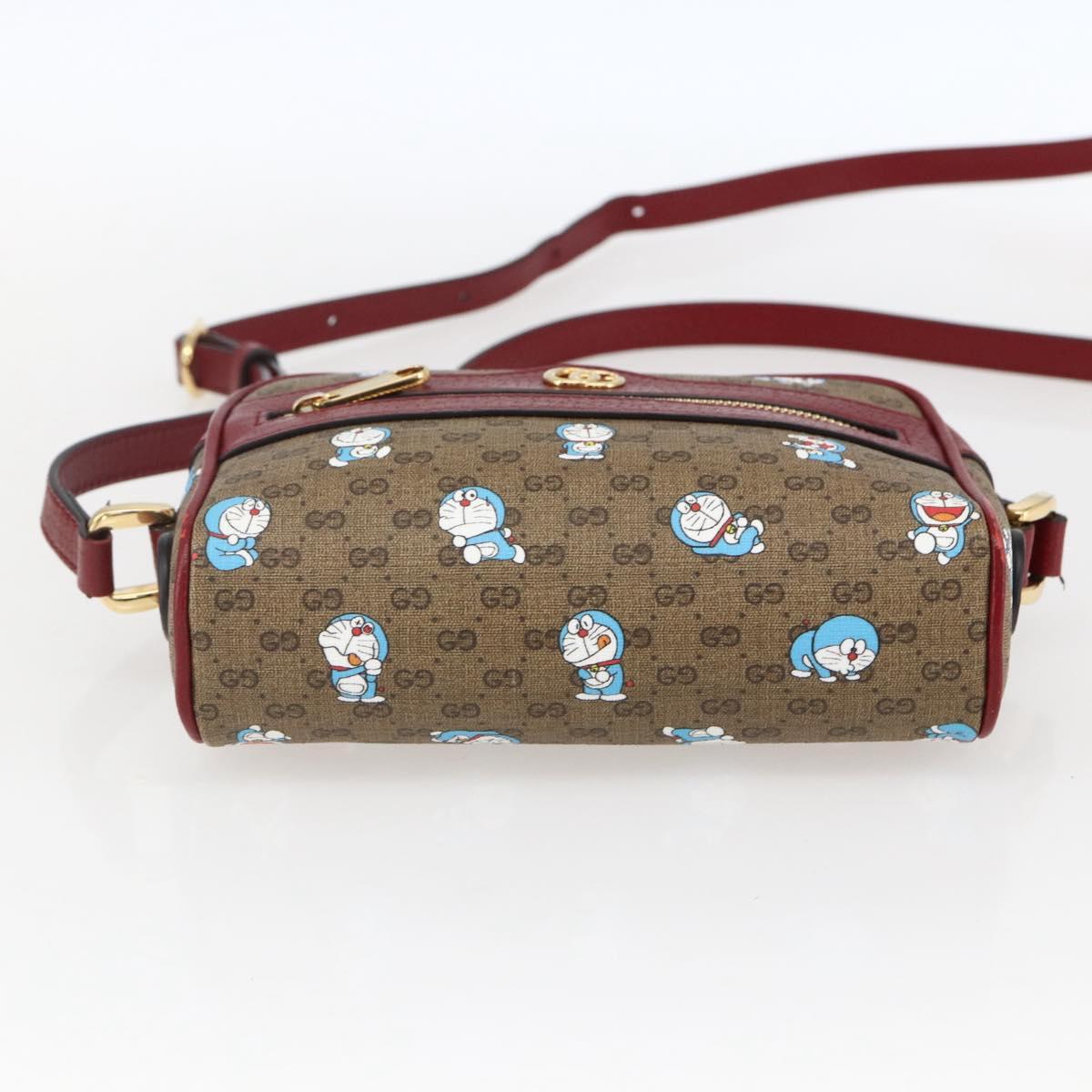 GUCCI GUCCI Ã Doraemon Micro GG Supreme Bag PVC Beige Gold 647784 Auth 149862SM