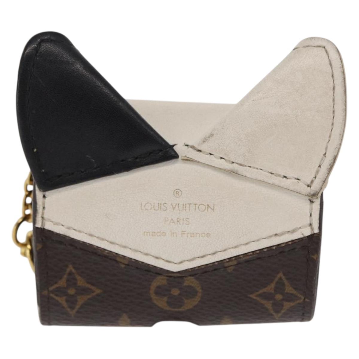 LOUIS VUITTON Monogram Etui Earphone Cat Case GI0566 LV Auth 149878