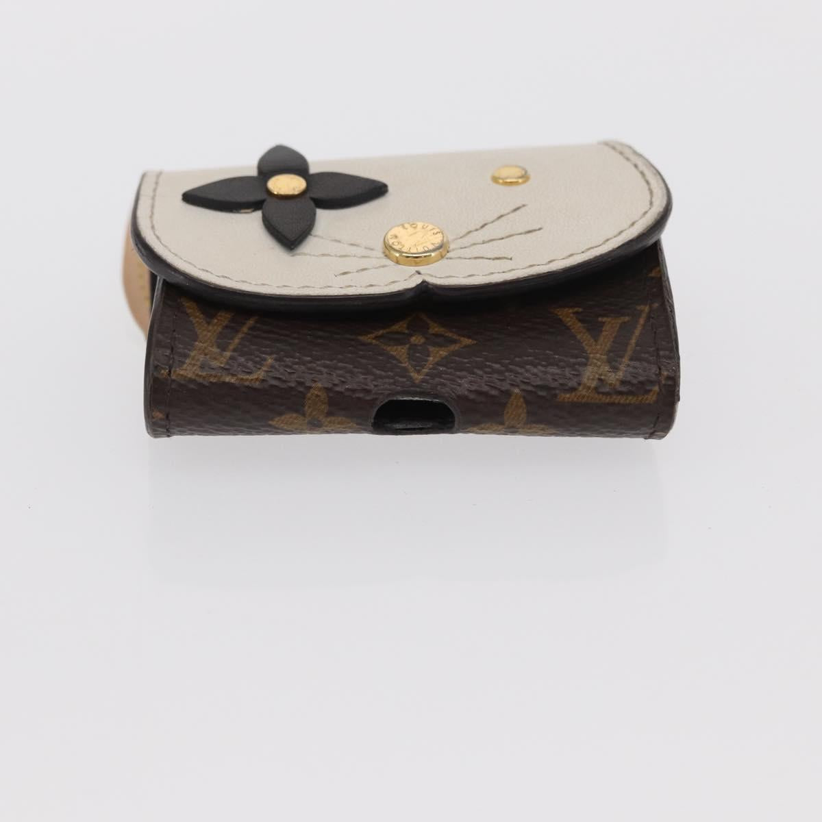 LOUIS VUITTON Monogram Etui Earphone Cat Case GI0566 LV Auth 149878