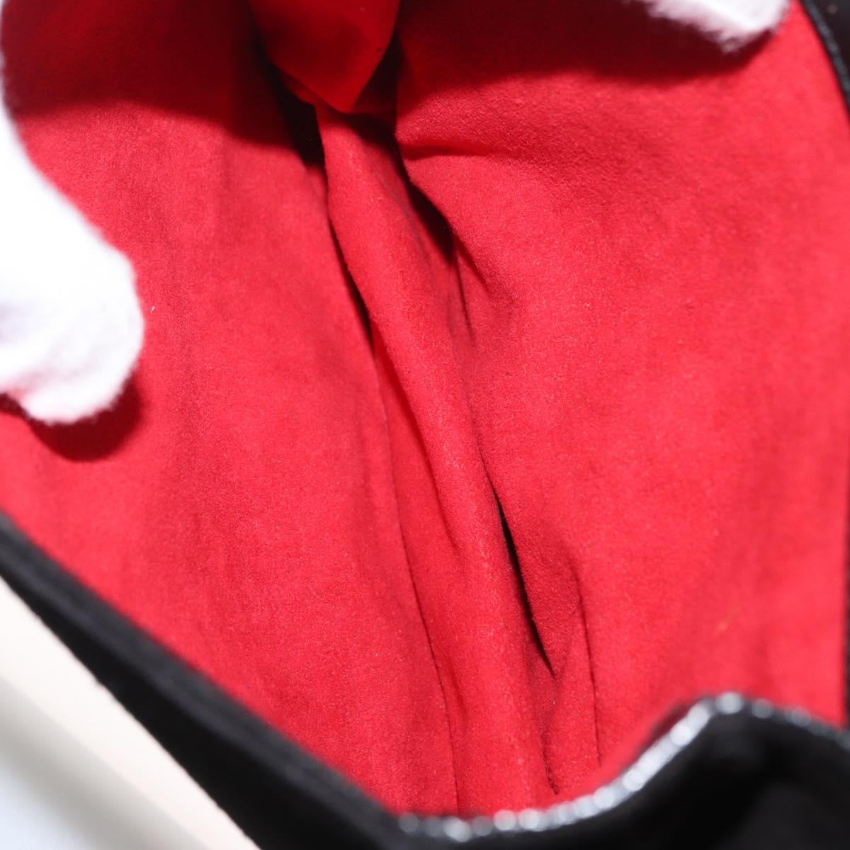 Salvatore Ferragamo Gancini Shoulder Bag Suede Black Gold Auth 149888V