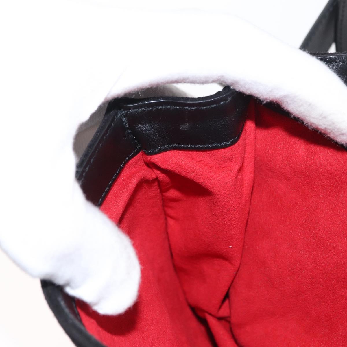 Salvatore Ferragamo Gancini Shoulder Bag Suede Black Gold Auth 149888V