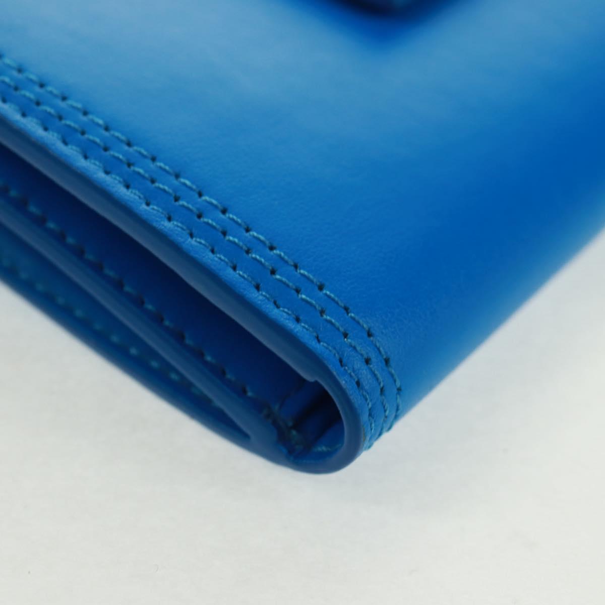 JACQUEMUS Shoulder wallet Leather Blue Gold Auth 149891M