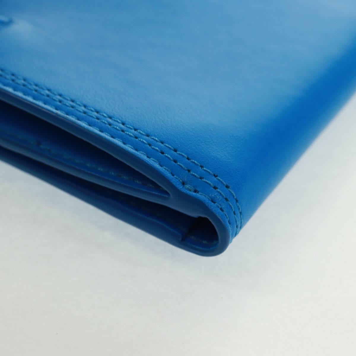 JACQUEMUS Shoulder wallet Leather Blue Gold Auth 149891M