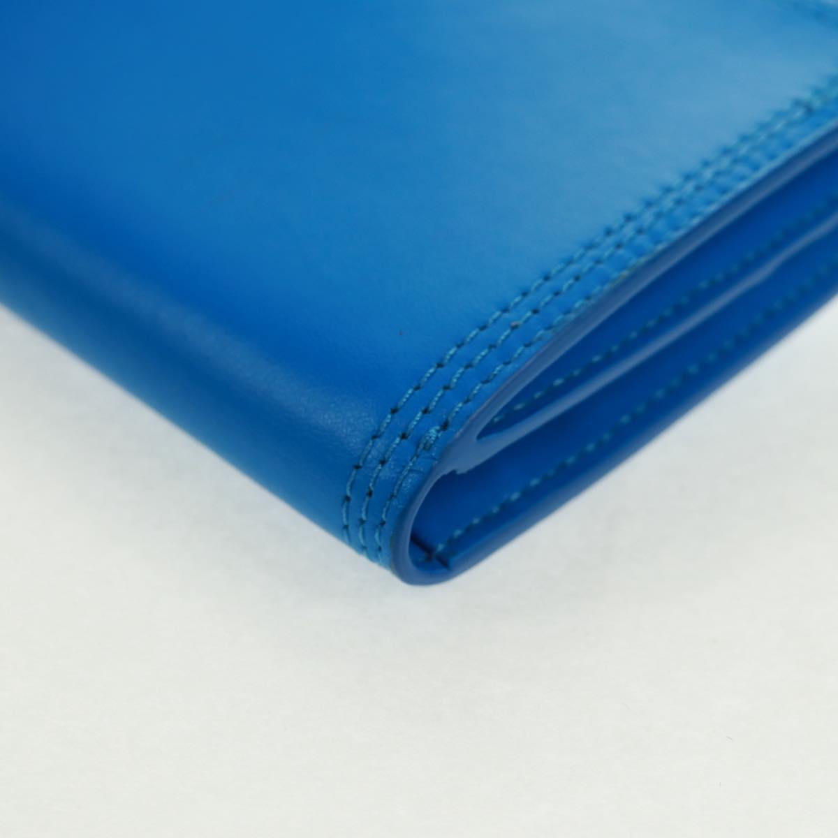 JACQUEMUS Shoulder wallet Leather Blue Gold Auth 149891M