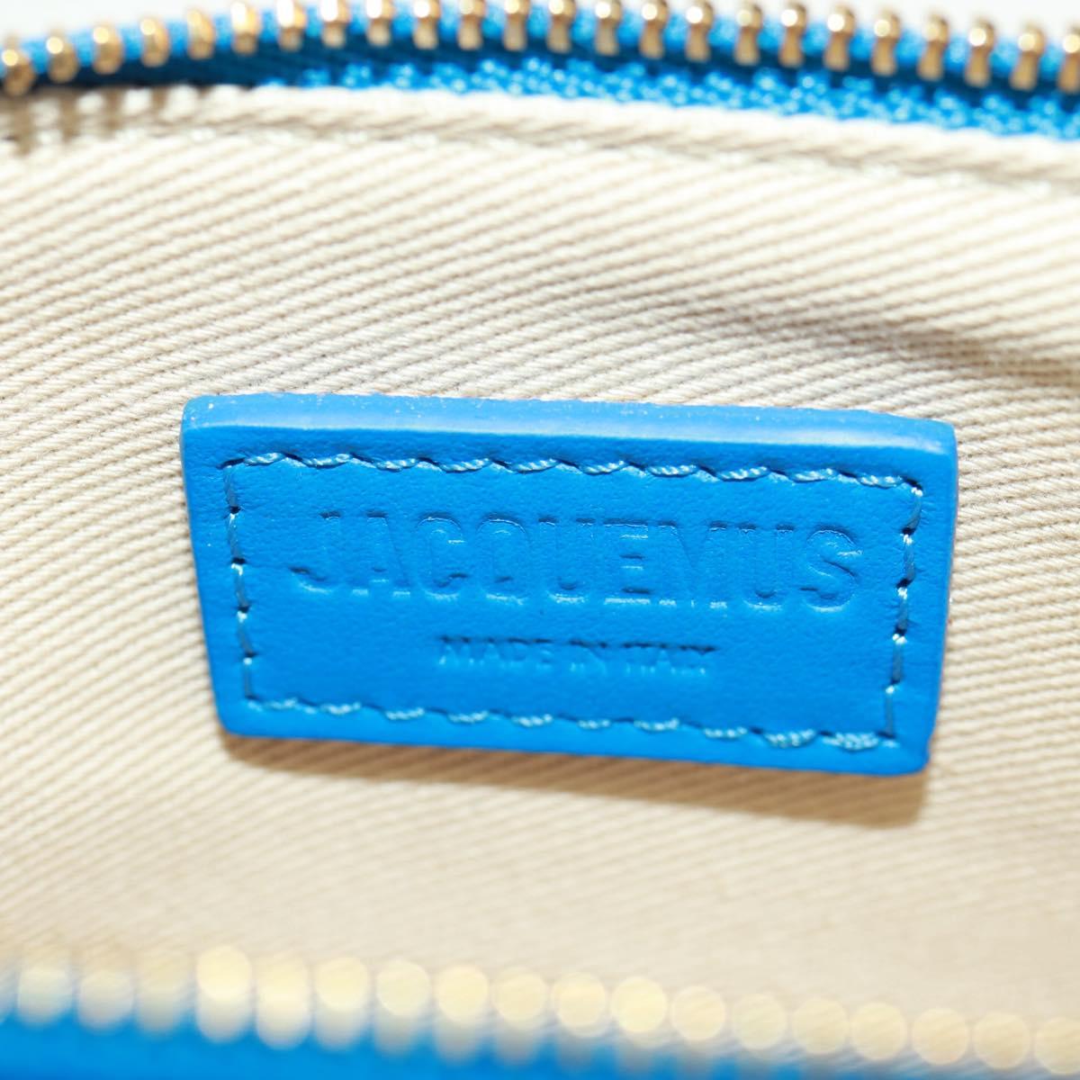 JACQUEMUS Shoulder wallet Leather Blue Gold Auth 149891M