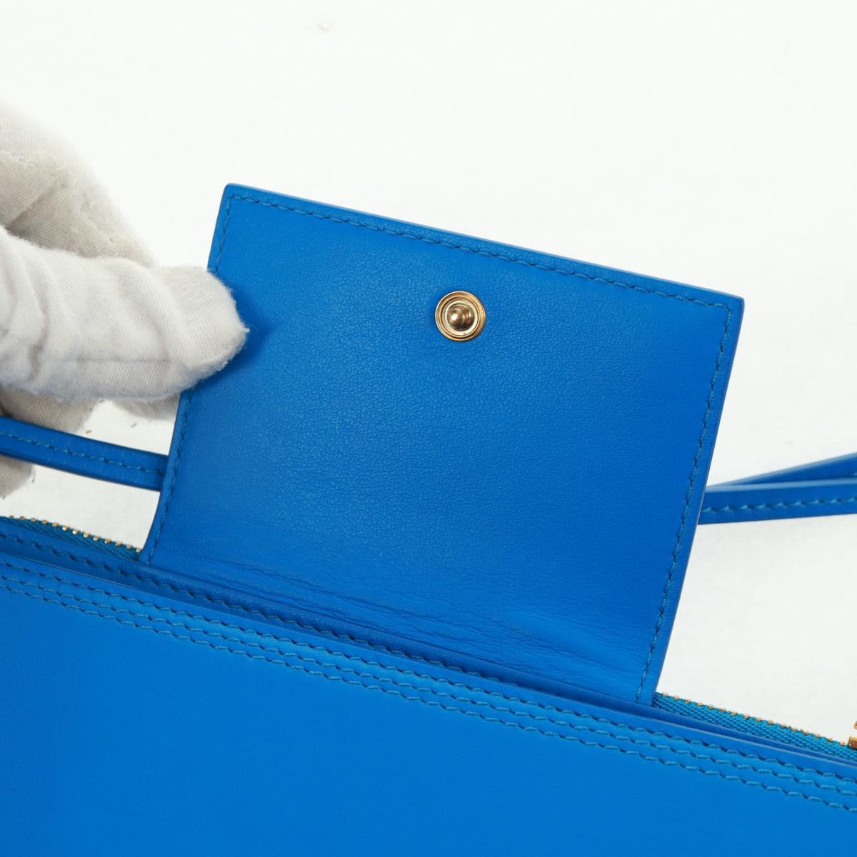 JACQUEMUS Shoulder wallet Leather Blue Gold Auth 149891M