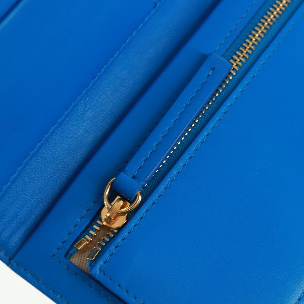 JACQUEMUS Shoulder wallet Leather Blue Gold Auth 149891M