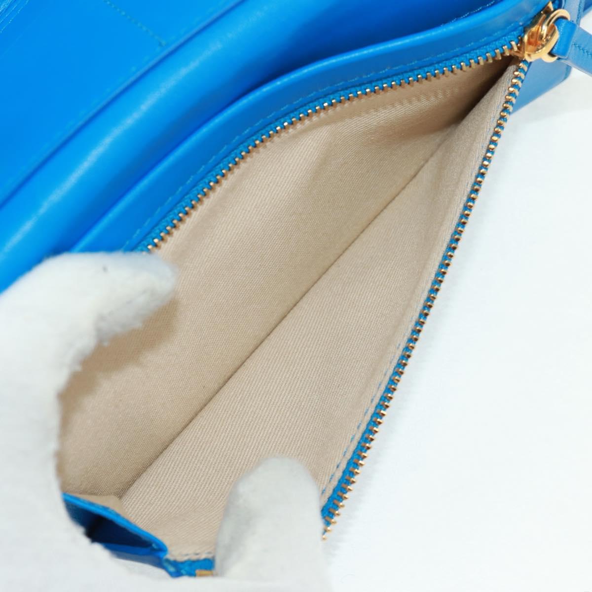 JACQUEMUS Shoulder wallet Leather Blue Gold Auth 149891M