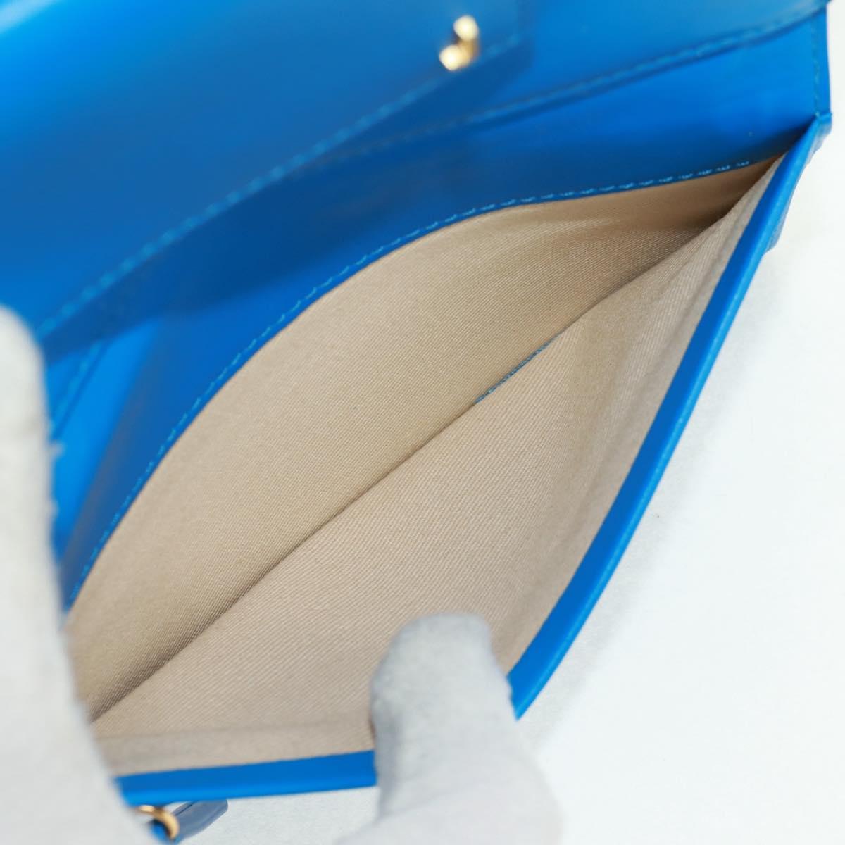 JACQUEMUS Shoulder wallet Leather Blue Gold Auth 149891M