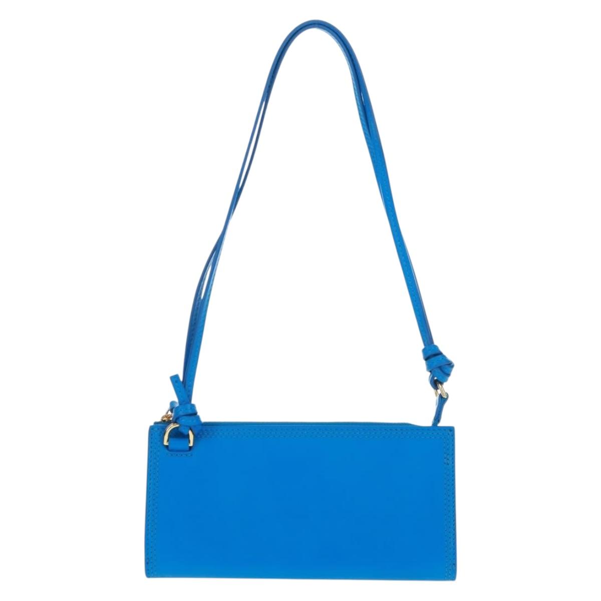 JACQUEMUS Shoulder wallet Leather Blue Gold Auth 149891M