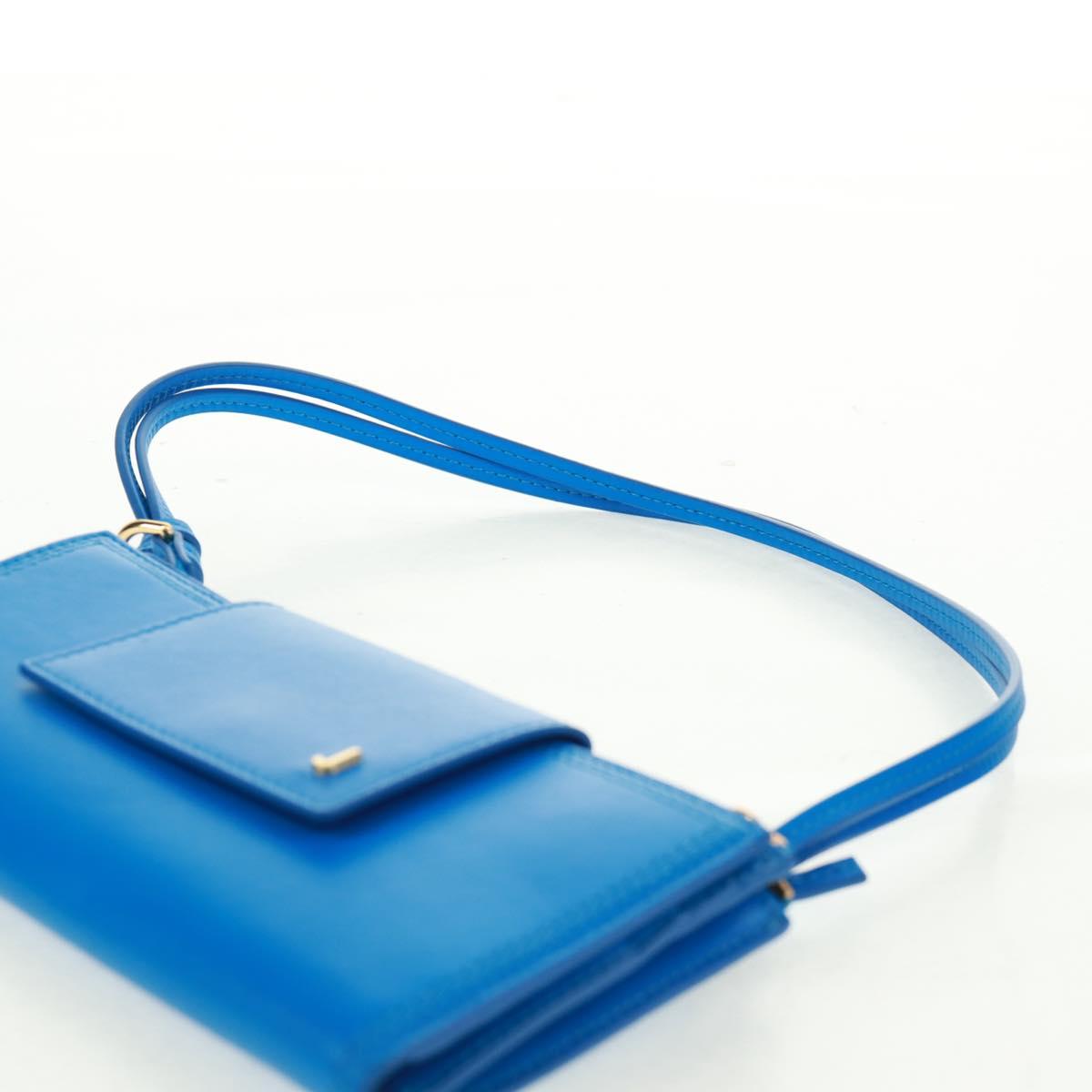 JACQUEMUS Shoulder wallet Leather Blue Gold Auth 149891M