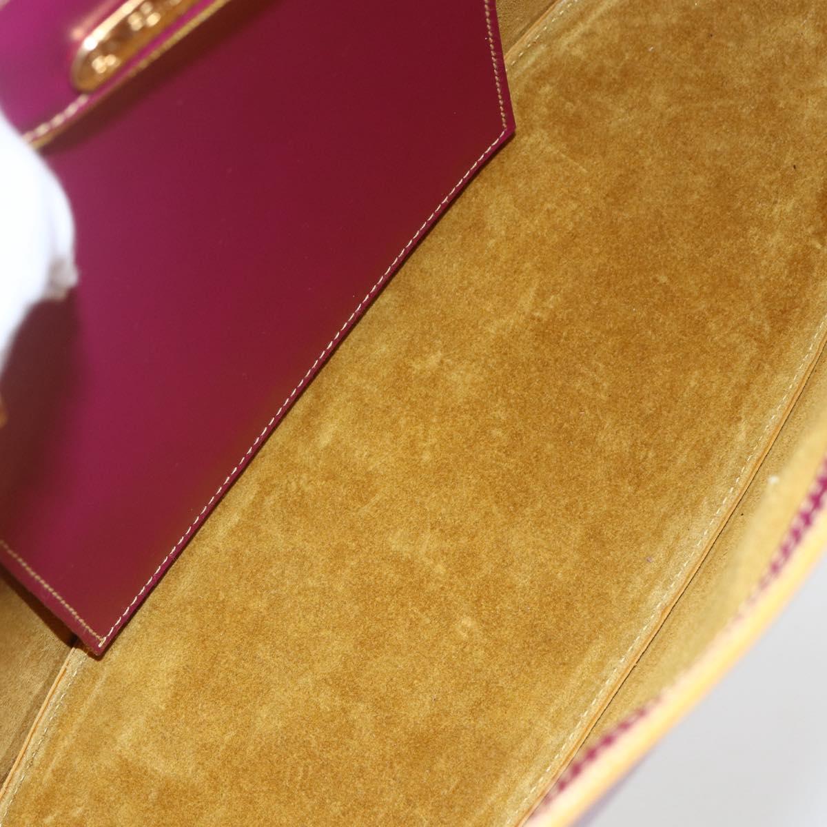 FENDI Hand Bag Leather Multicolor Gold Auth 149895V