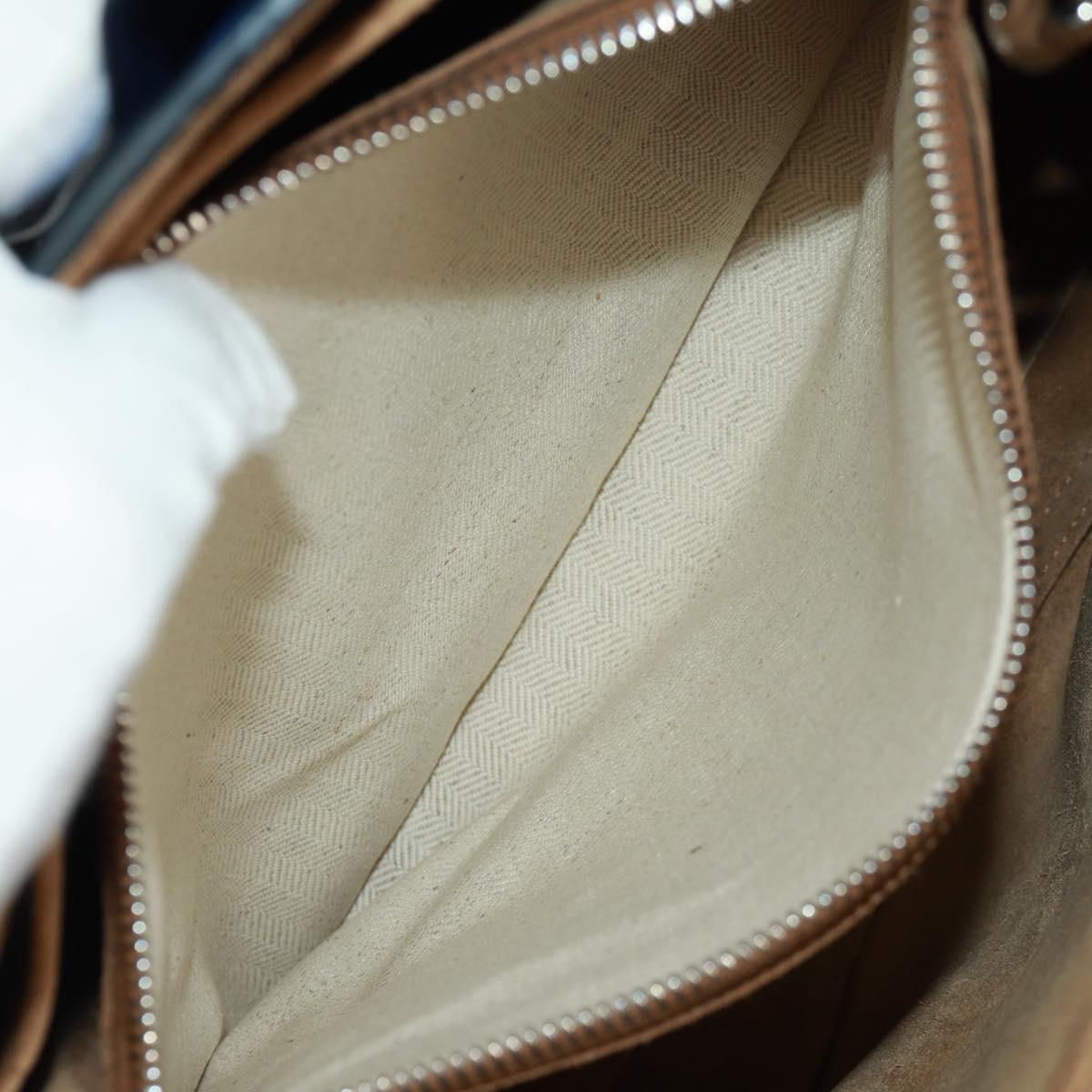 LOEWE Anagram Amazona 75 Hand Bag Leather 2way Blue Silver Auth 149898SM