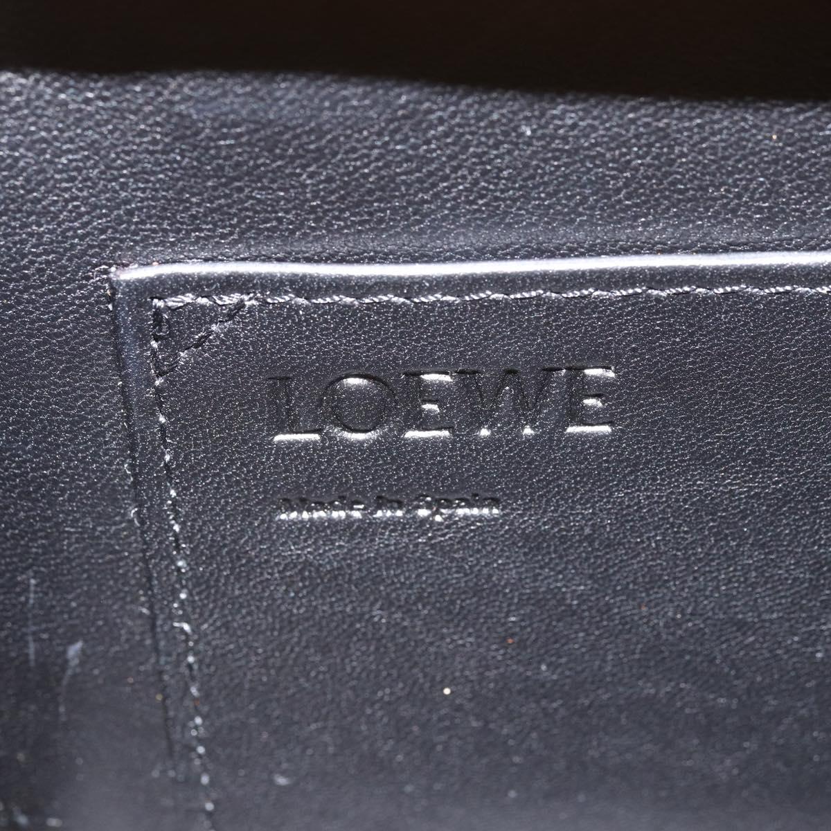 LOEWE Postal Small Hand Bag Leather 2way Yellow Silver Auth 149899SM