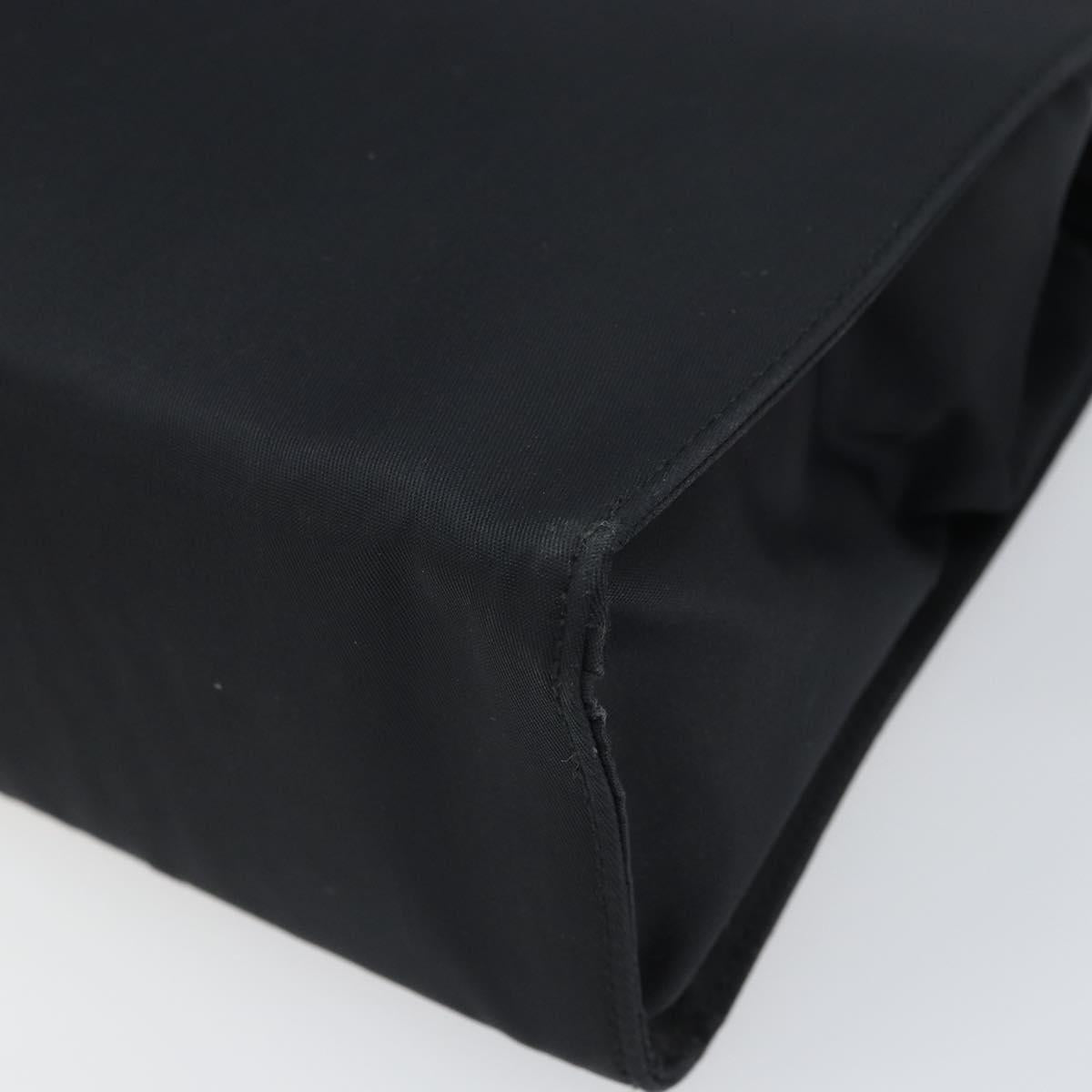 PRADA Hand Bag nylon metal Black Silver Auth 149917V