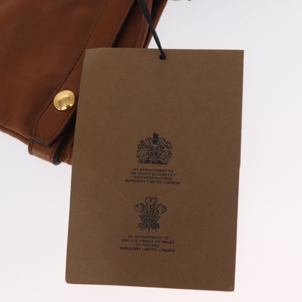 BURBERRY Gloves Leather Size 7 Brown Gold Auth 149919M