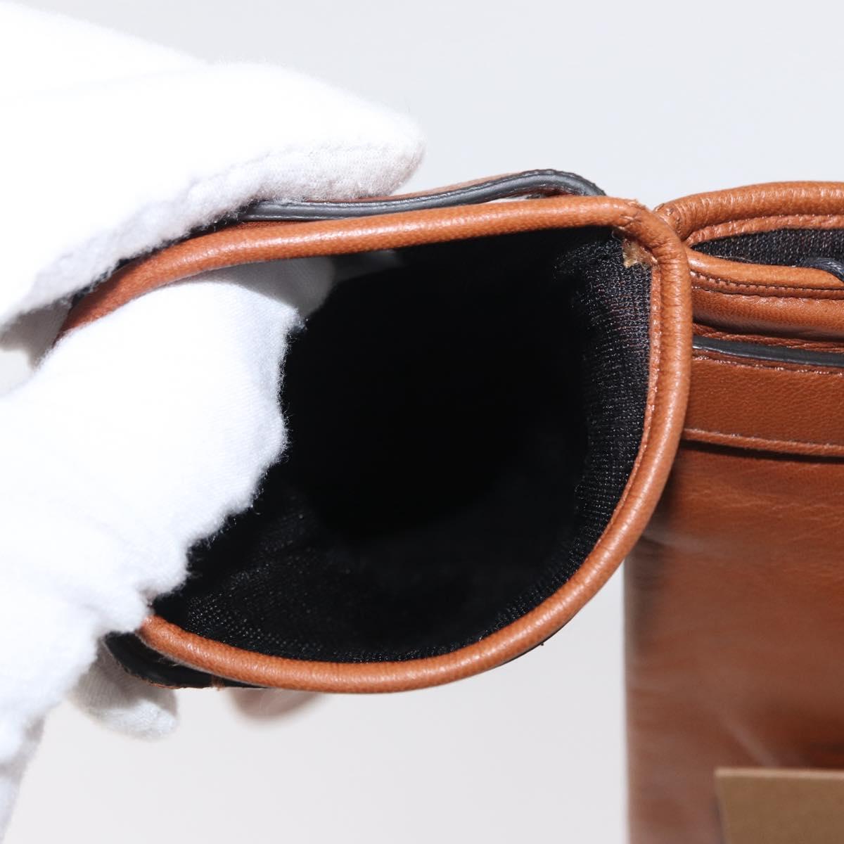 BURBERRY Gloves Leather Size 7 Brown Gold Auth 149919M