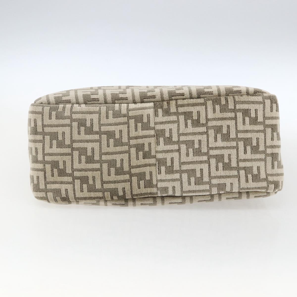 FENDI Zucca Canvas Hand Bag 2way Beige Gold Auth 149920SM
