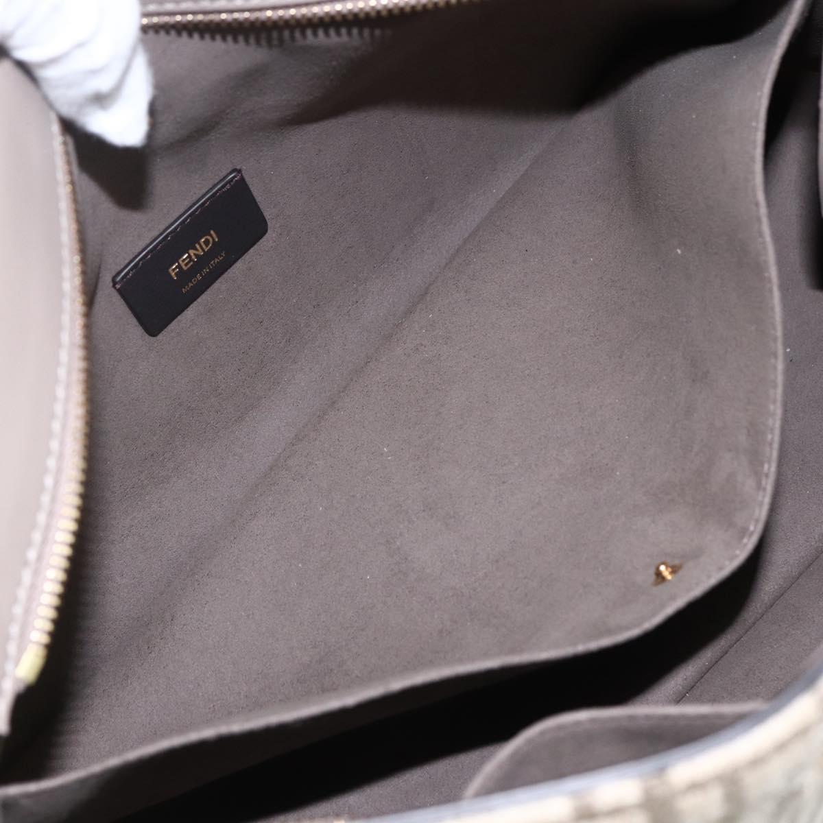 FENDI Zucca Canvas Hand Bag 2way Beige Gold Auth 149920SM