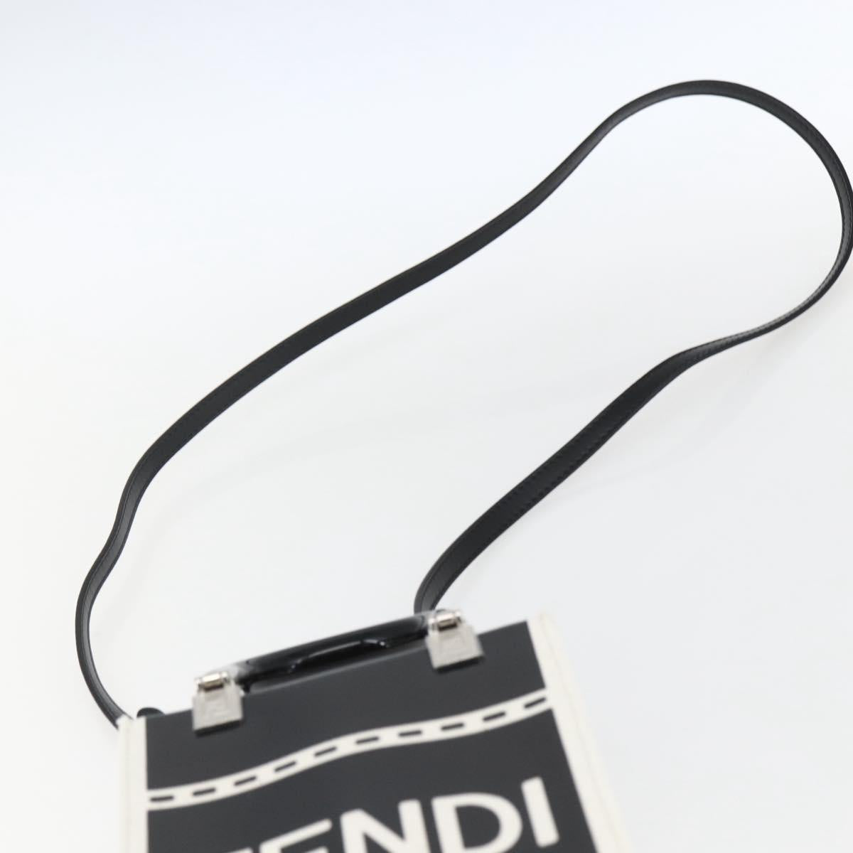 FENDI Sunshine Small Shopper Mini Bag Canvas Patent 2way Black Auth 149922SAM