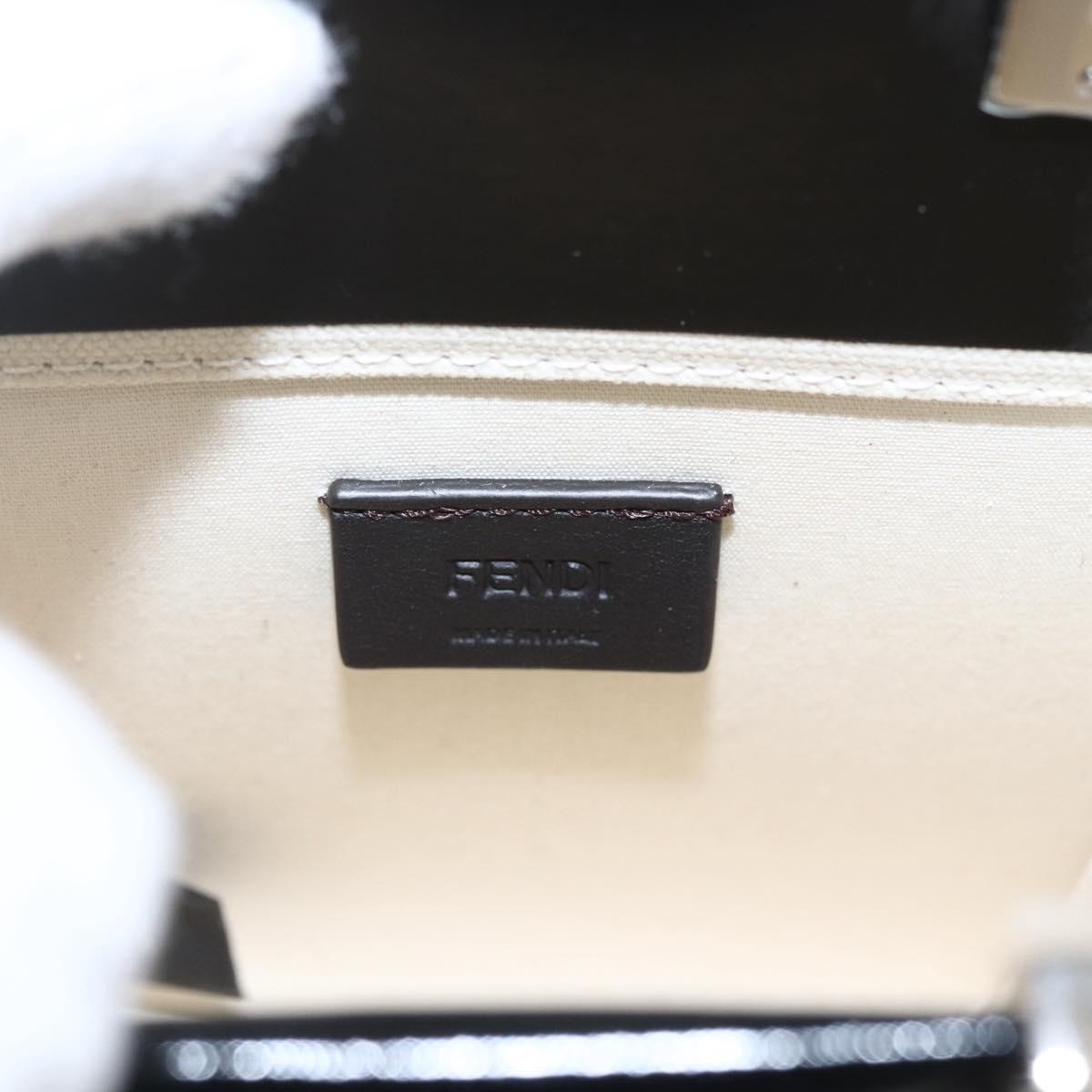 FENDI Sunshine Small Shopper Mini Bag Canvas Patent 2way Black Auth 149922SAM