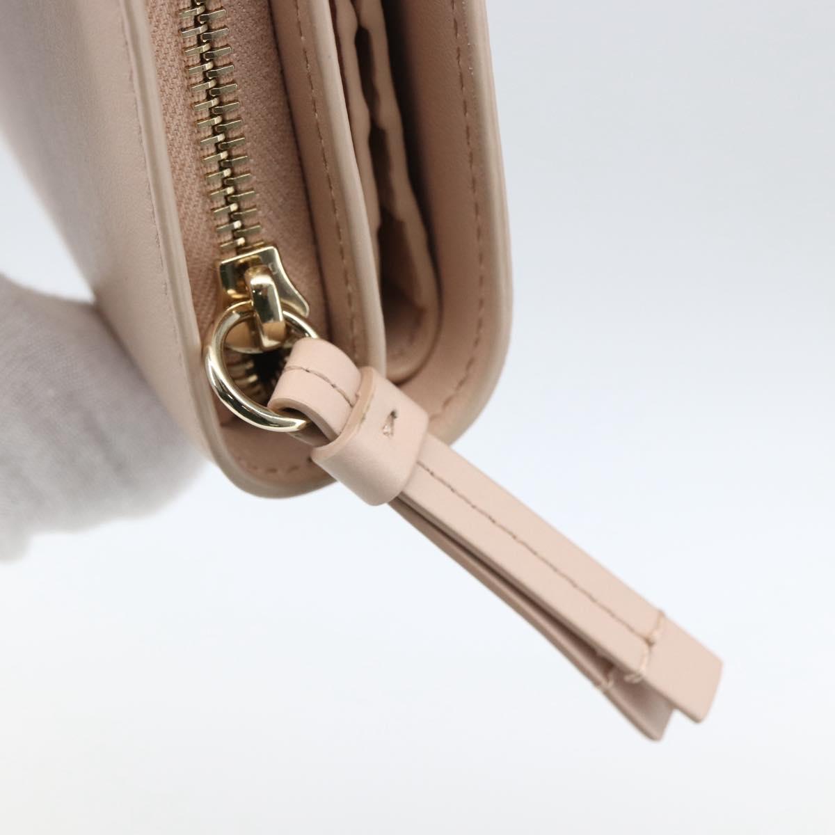 Chloe Sense Compact Wallet Leather Pink Gold Auth 149925V