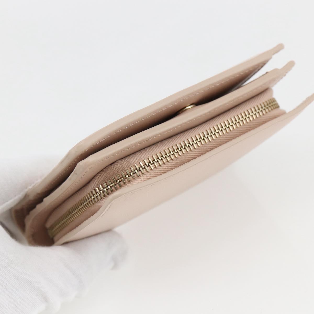 Chloe Sense Compact Wallet Leather Pink Gold Auth 149925V