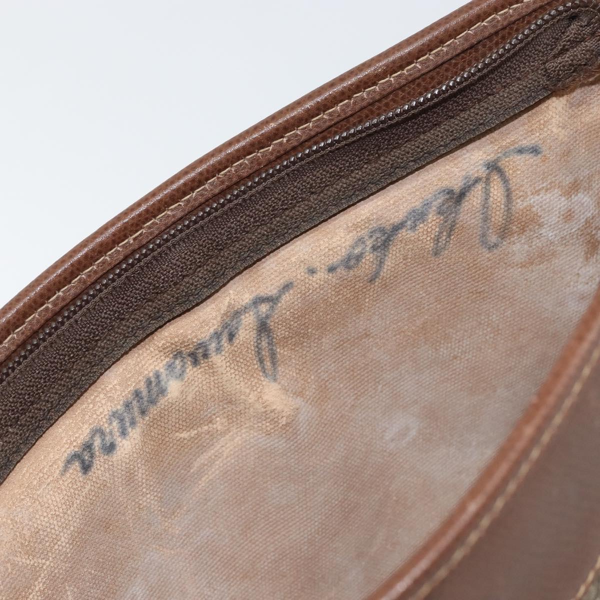 GUCCI GG Supreme Clutch Bag PVC Beige Gold 014 115 6063 Auth 149954