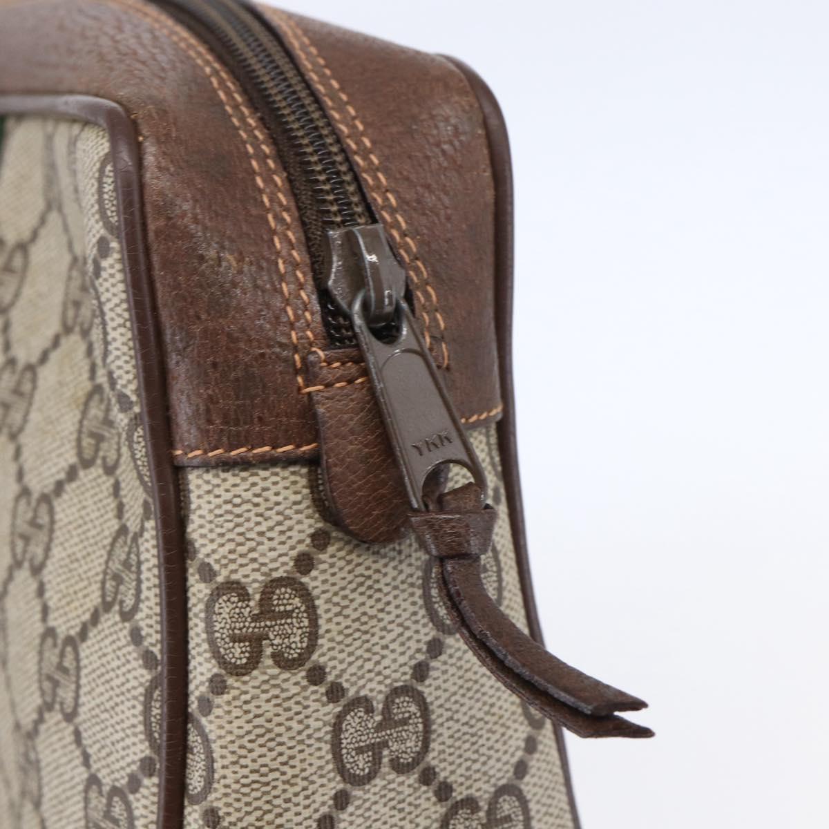 GUCCI GG Supreme Web Sherry Line Clutch Bag PVC Beige 156 01 012 Auth 149955