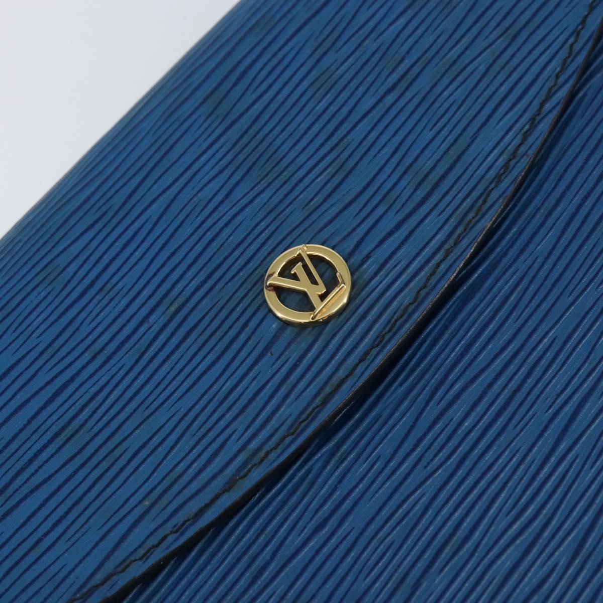 LOUIS VUITTON Epi Montaigne 23 Clutch Bag Blue M52665 LV Auth 149969