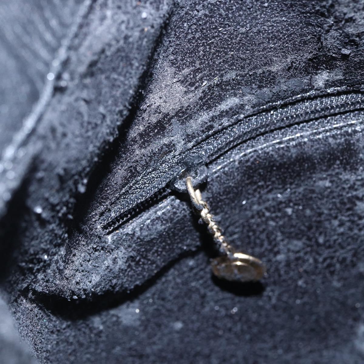 GUCCI Bamboo Shoulder Bag Leather 2way Black Gold 001 3754 1639 Auth 149973