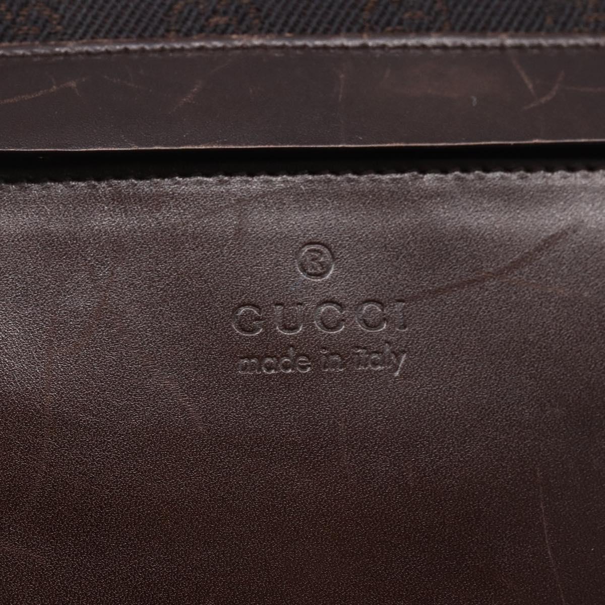 GUCCI GG Canvas Tote Bag Brown Silver 34339 Auth 149975